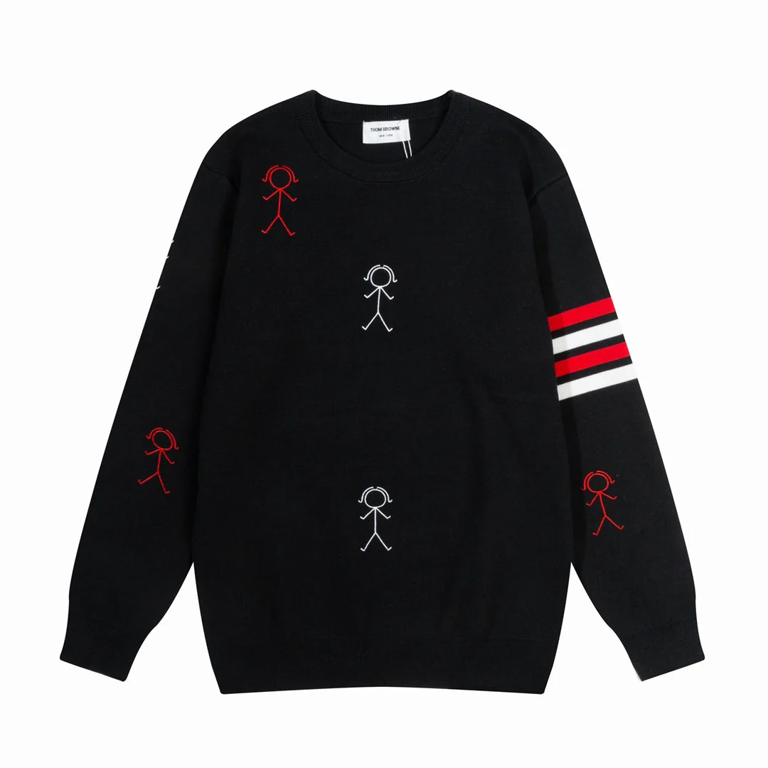Knitted embroidered cashmere sweatshirt