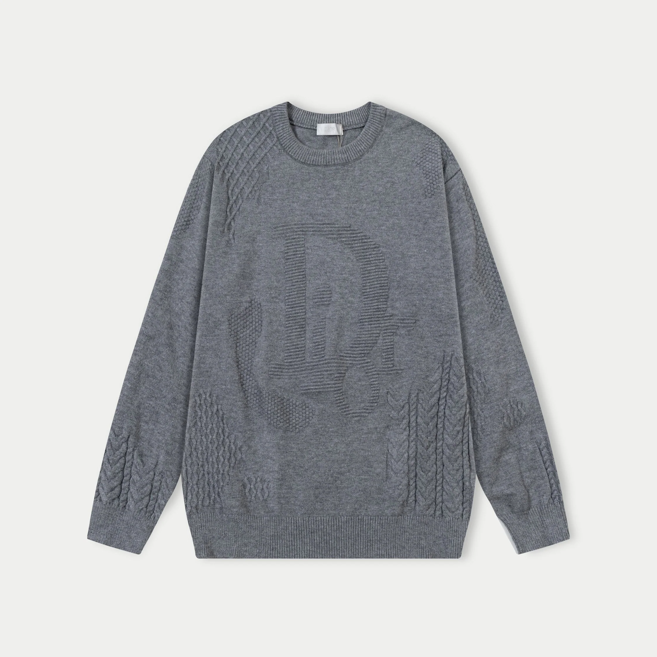 jacquard crew neck cashmere sweatshirt
