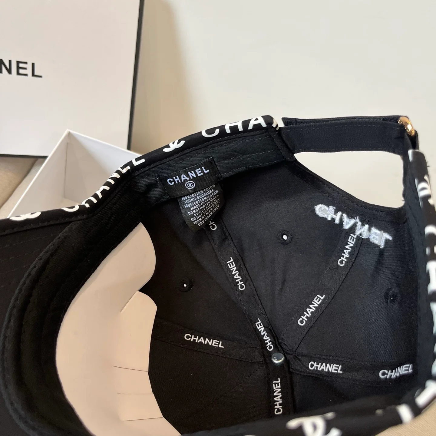 Embroidered lettering baseball cap