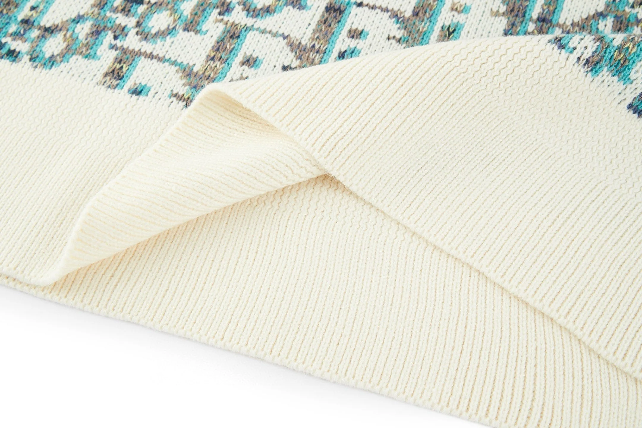 Knitted jacquard cashmere sweatshirt