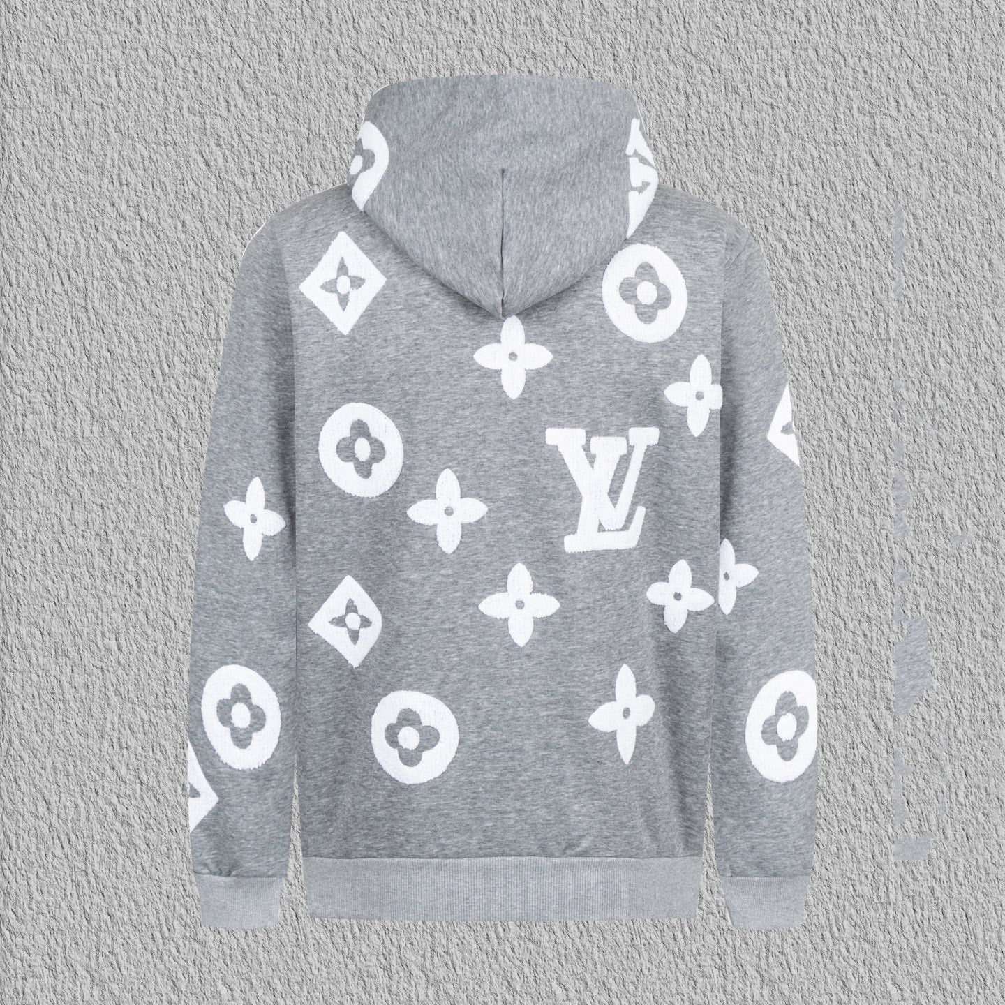 Embroidered hooded cardigan sweatshirt