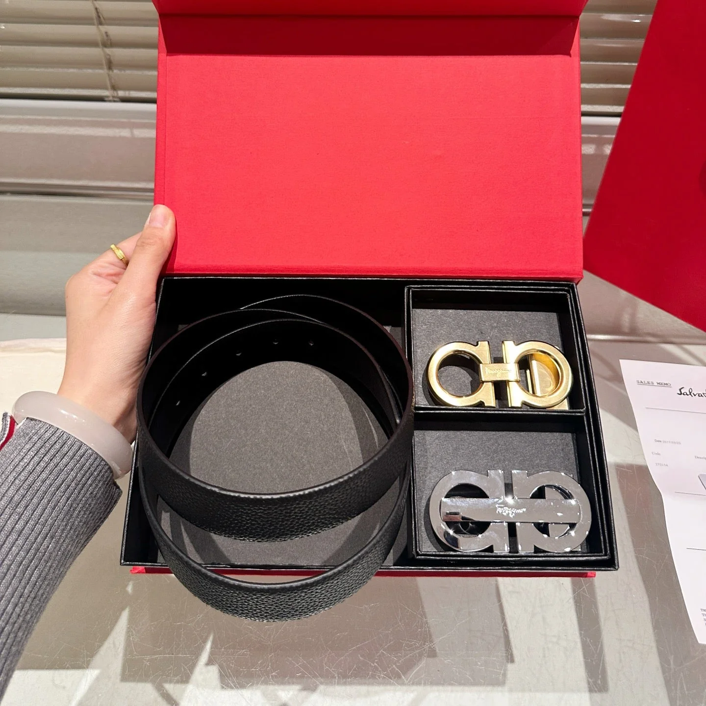 Men's Double Buckle Belt Gift Box