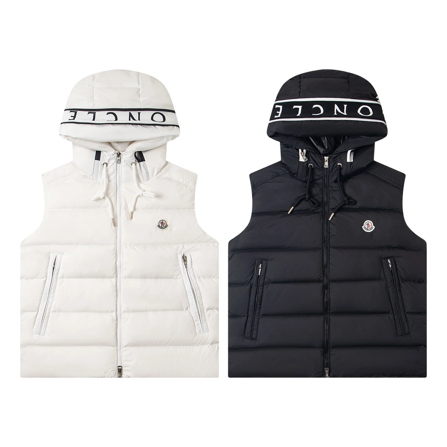 Printed hooded down vest