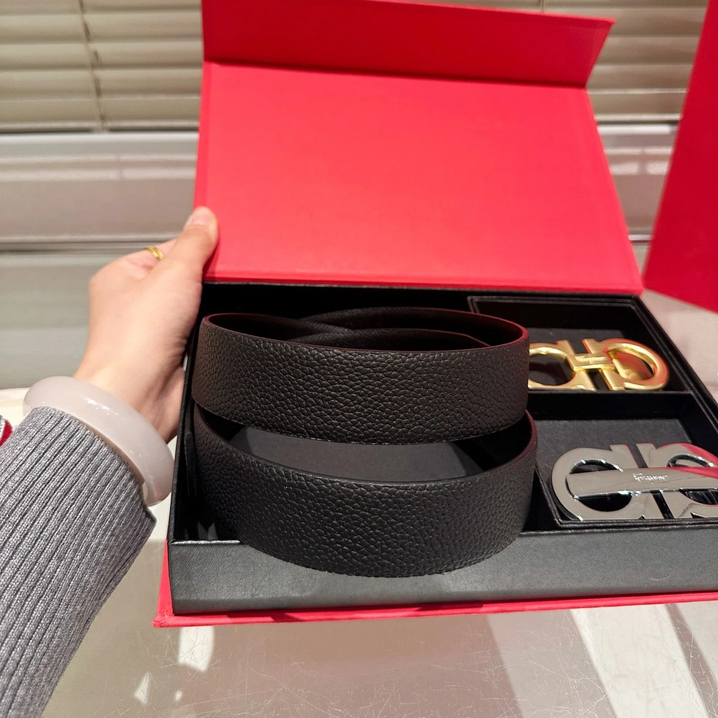 Men's Double Buckle Belt Gift Box