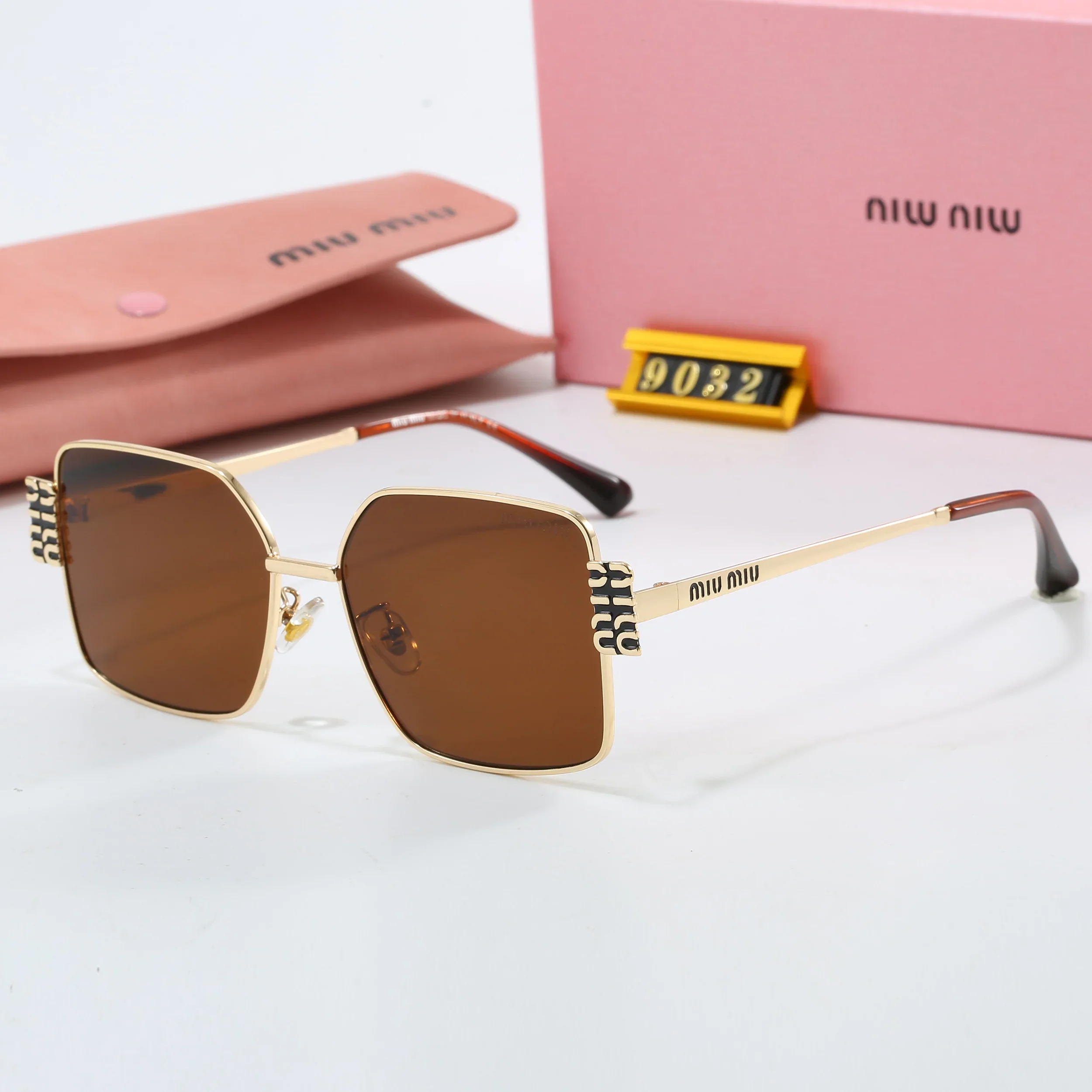 7 colors new metal frame thin temple sunglasses 9032