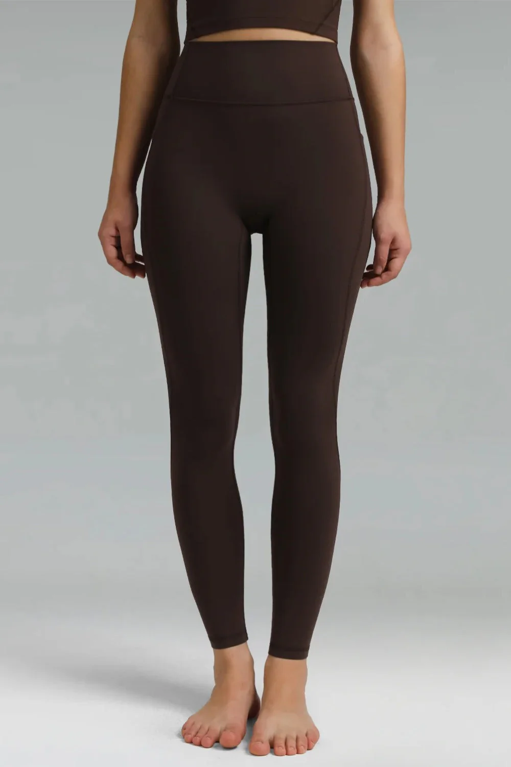 Dreamlux High Waisted No Front Seam Workout Full Length Leggings 28 w/Pockets