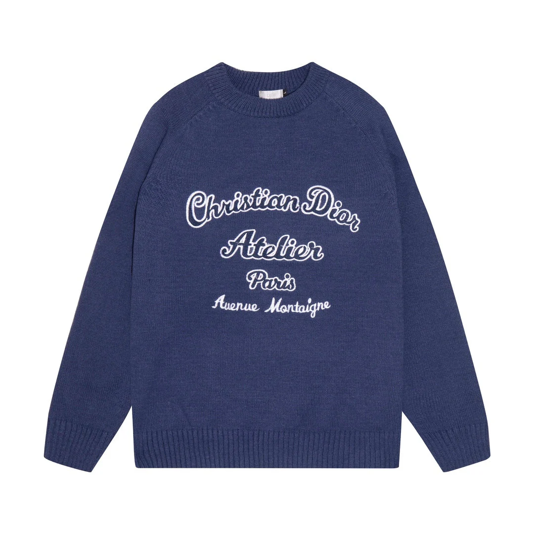 Knitted embroidered cashmere sweatshirt