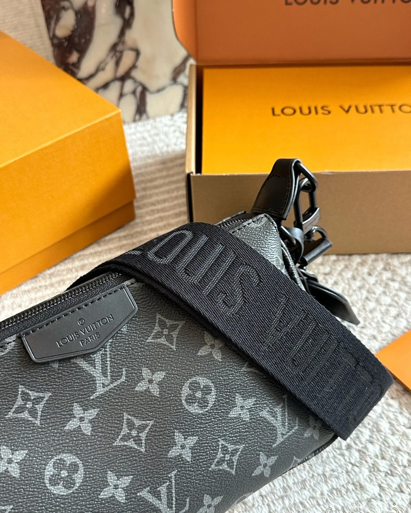 Men's Embossed Crossbody Bag