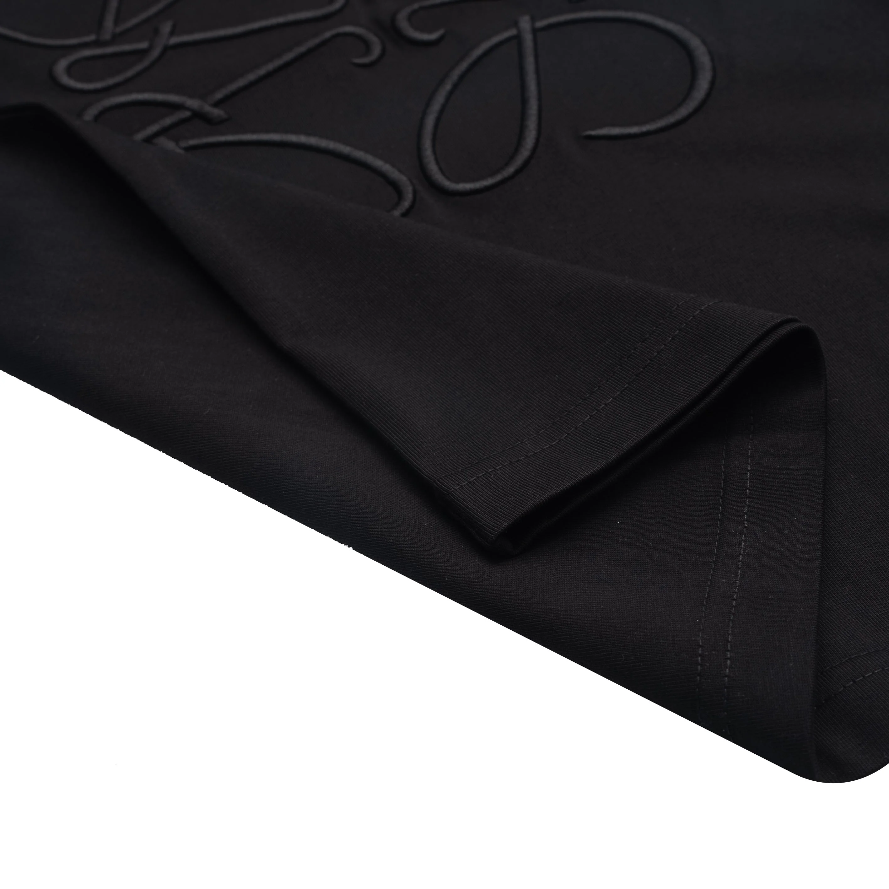 Fashion embroidered round neck cotton T-shirt