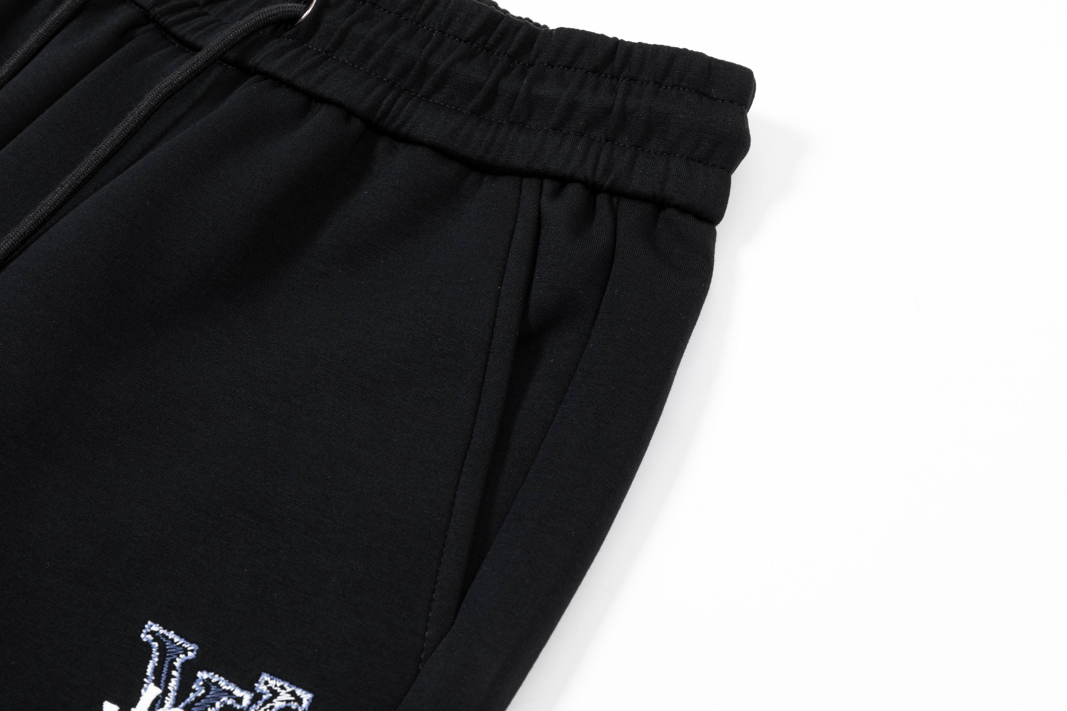 Embroidered drawstring casual trousers