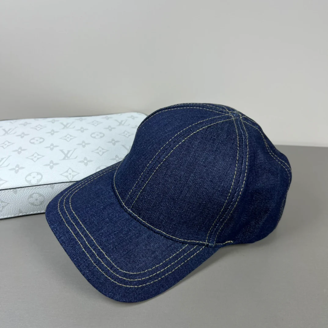 Navy denim baseball cap