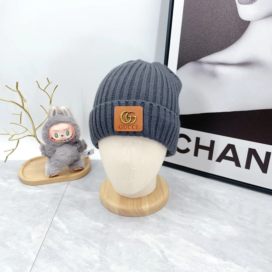 Metal Letters knitted scarf hat gloves set