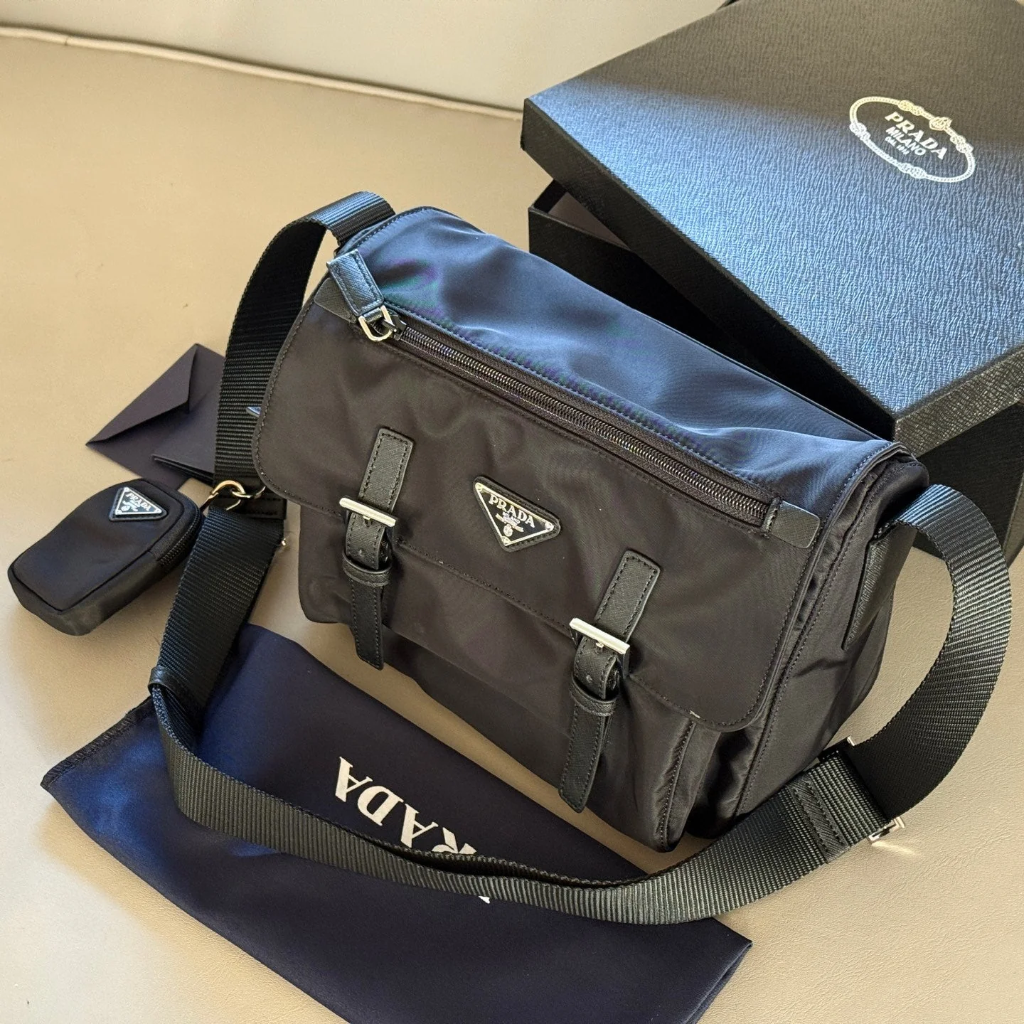 Unisex Recycled Nylon Crossbody Bag