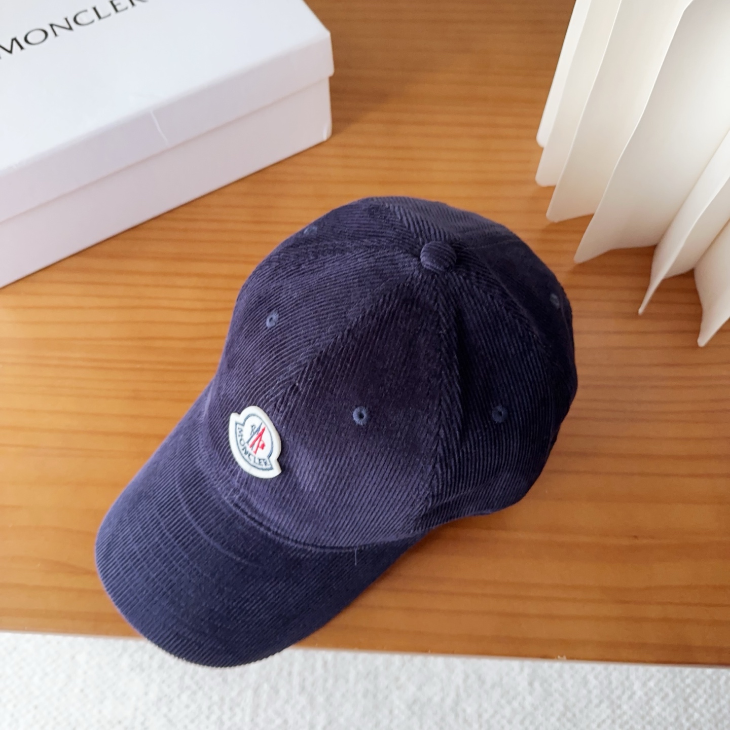 Embroidered corduroy baseball cap