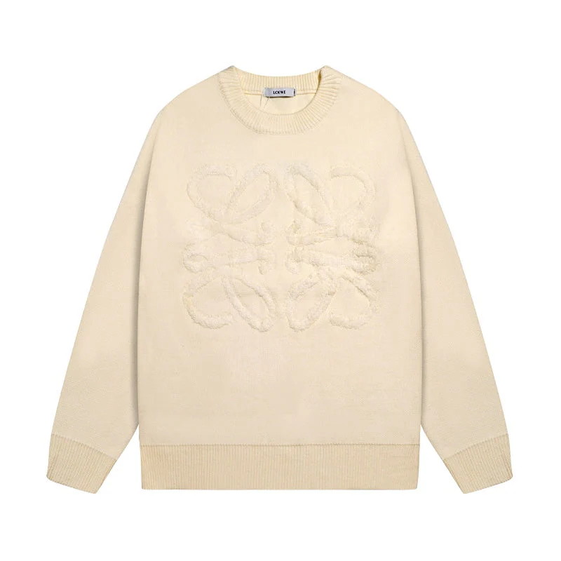 Knitted jacquard cashmere sweatshirt