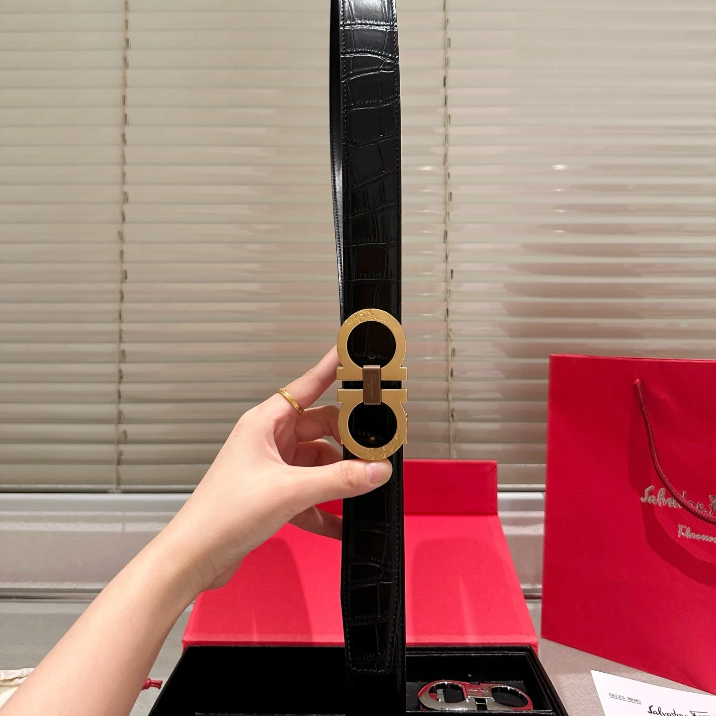 Men's 2-Color Buckle Belt with Gift Box