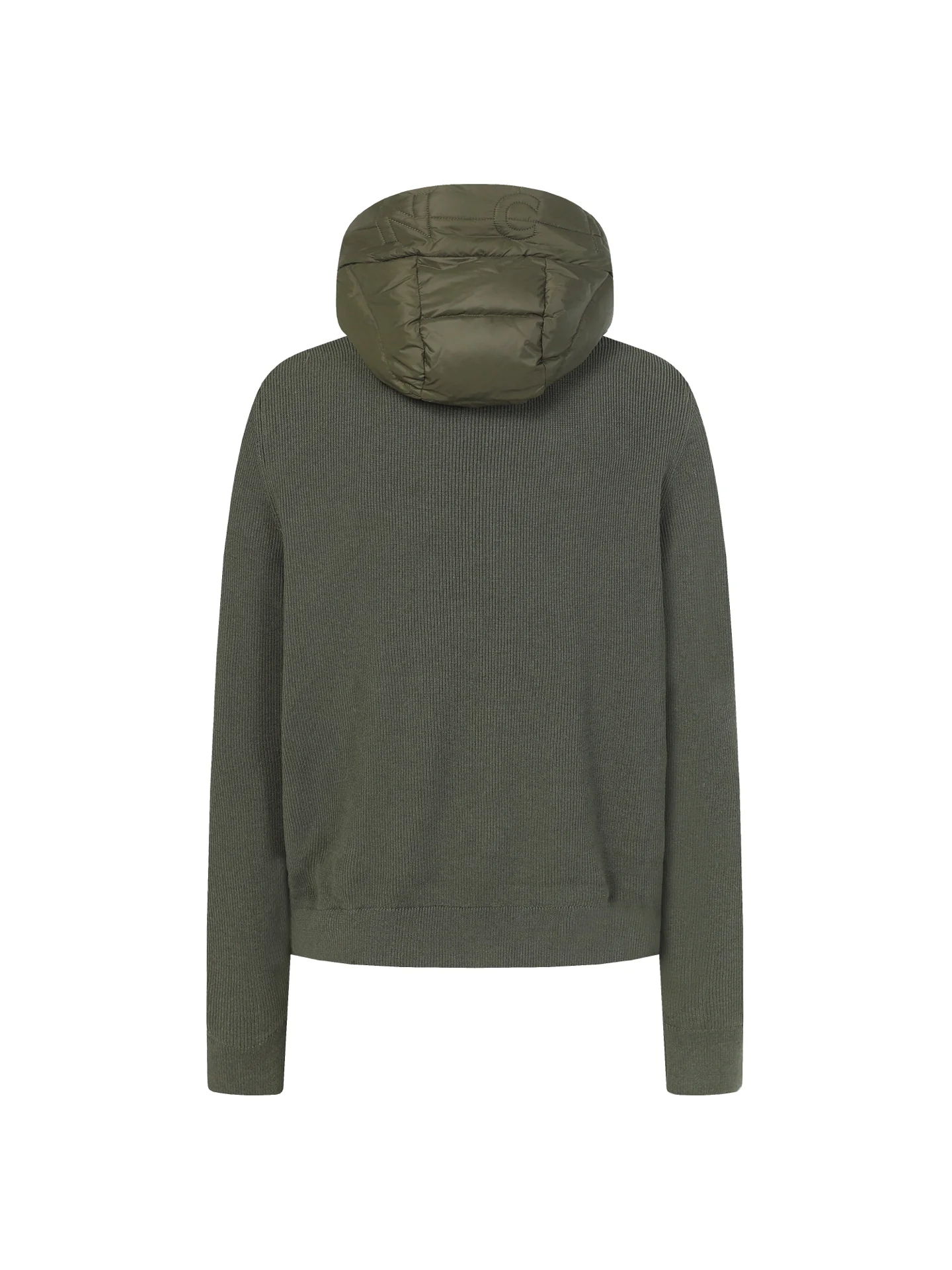 Wool Zip-Up Knit Down Hooded Jacket