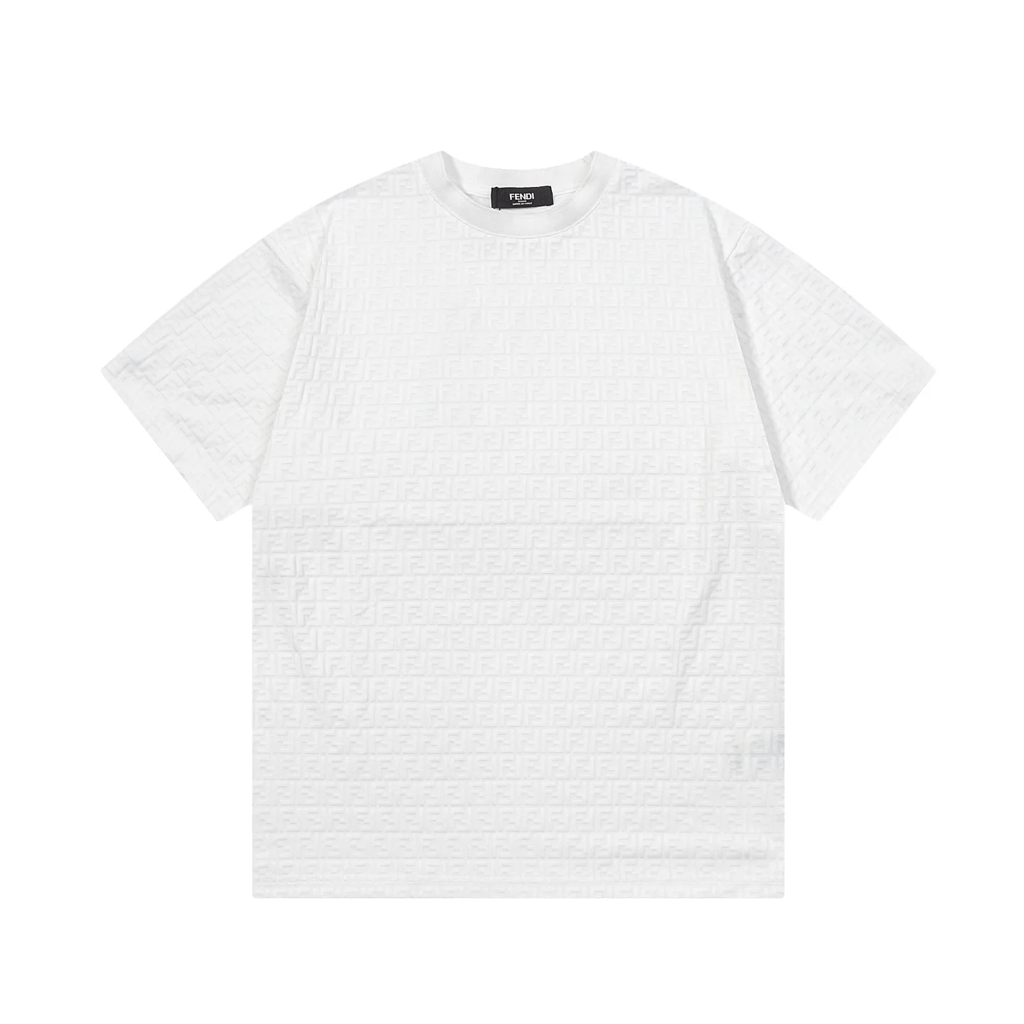 3D embroidered round neck cotton T-shirt