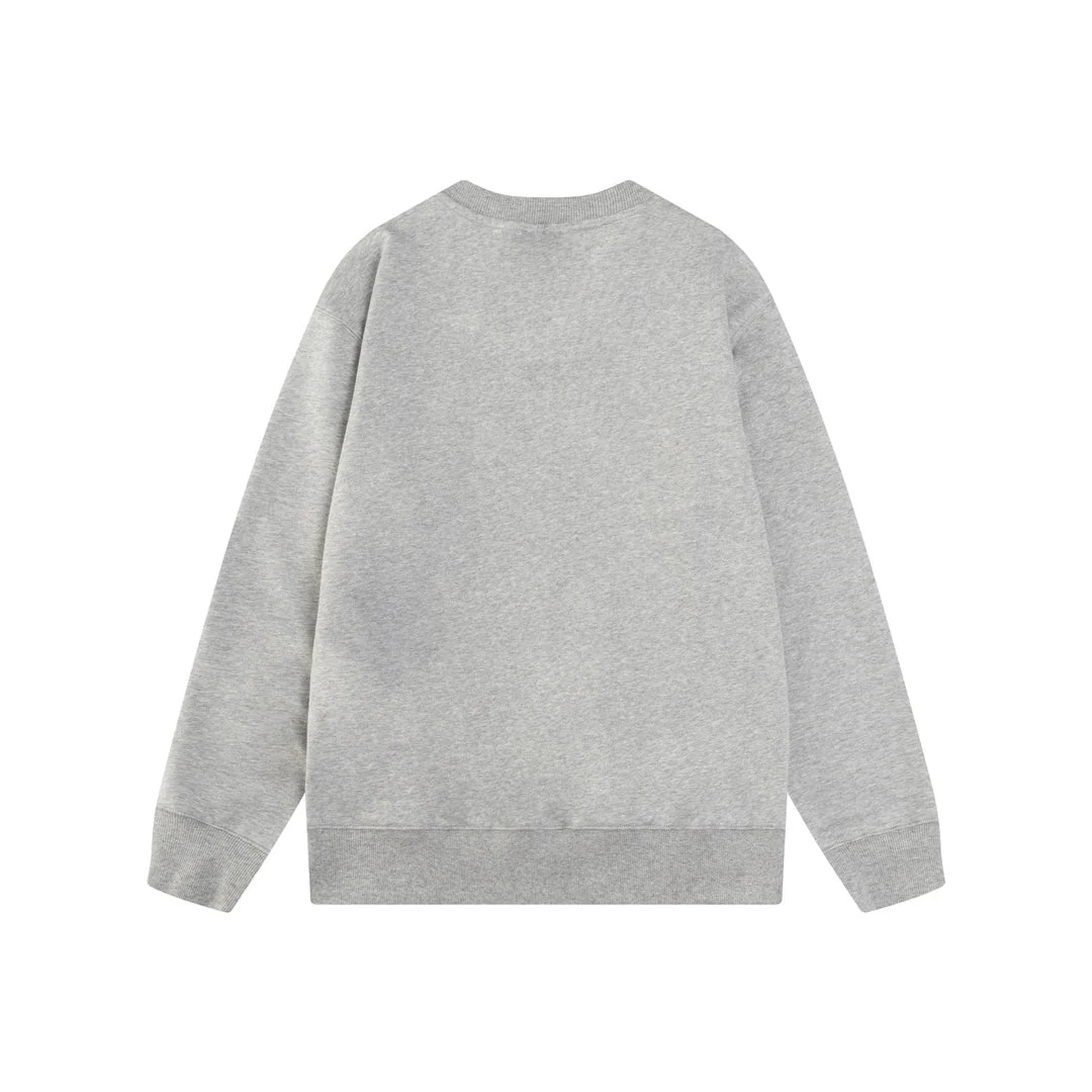 Embroidered crew neck cotton sweatshirt