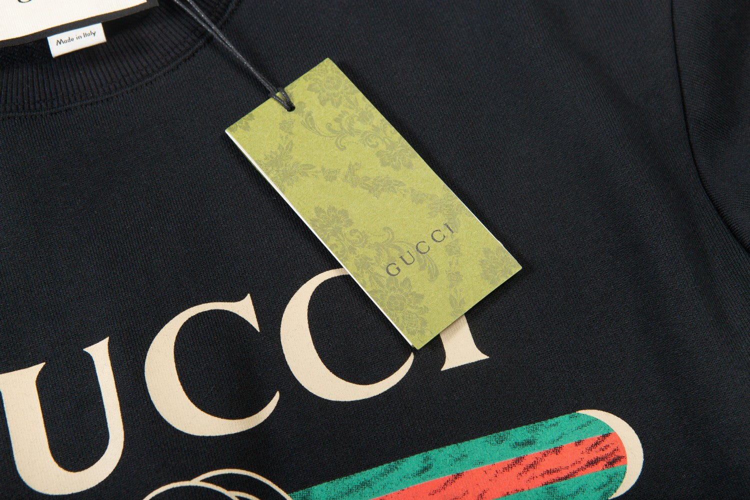 Printed crew neck cotton sweatshirt