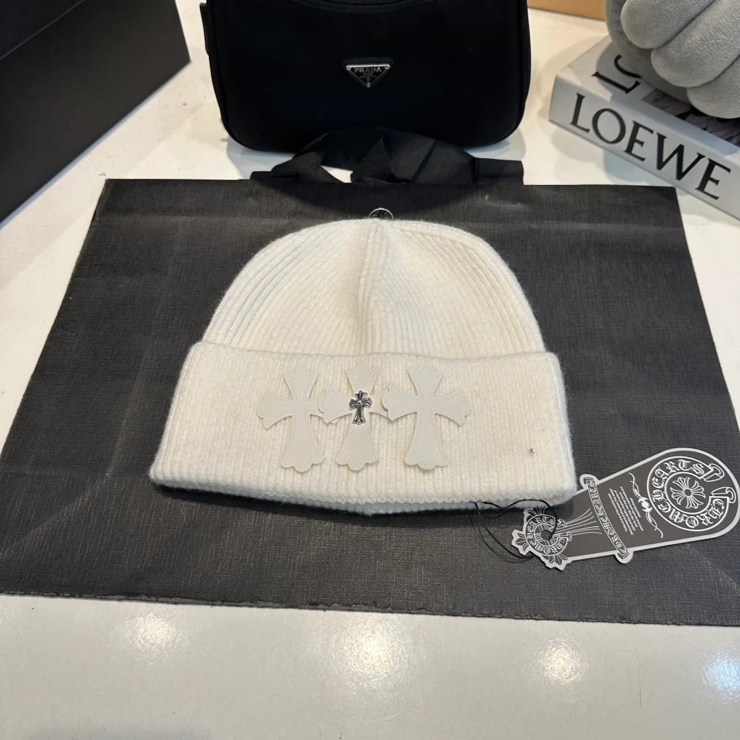 Leather Monogram Cashmere Knitted  Beanie