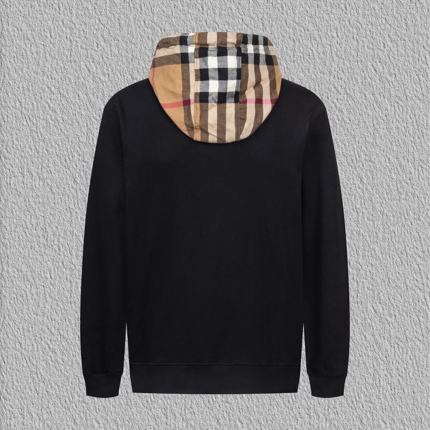 Plaid hooded sweatshirt jacket