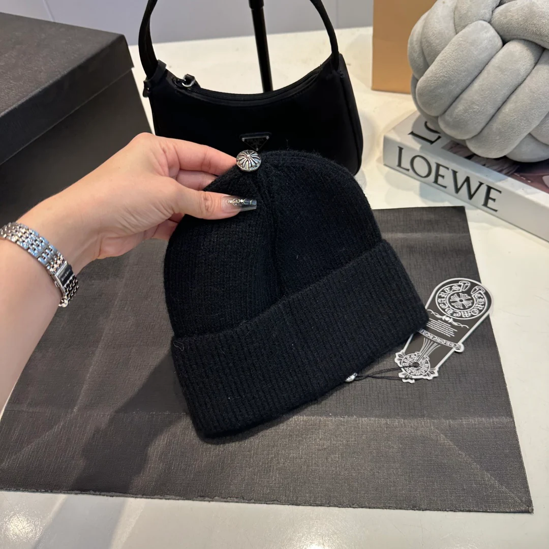 Leather Monogram Cashmere Knitted  Beanie