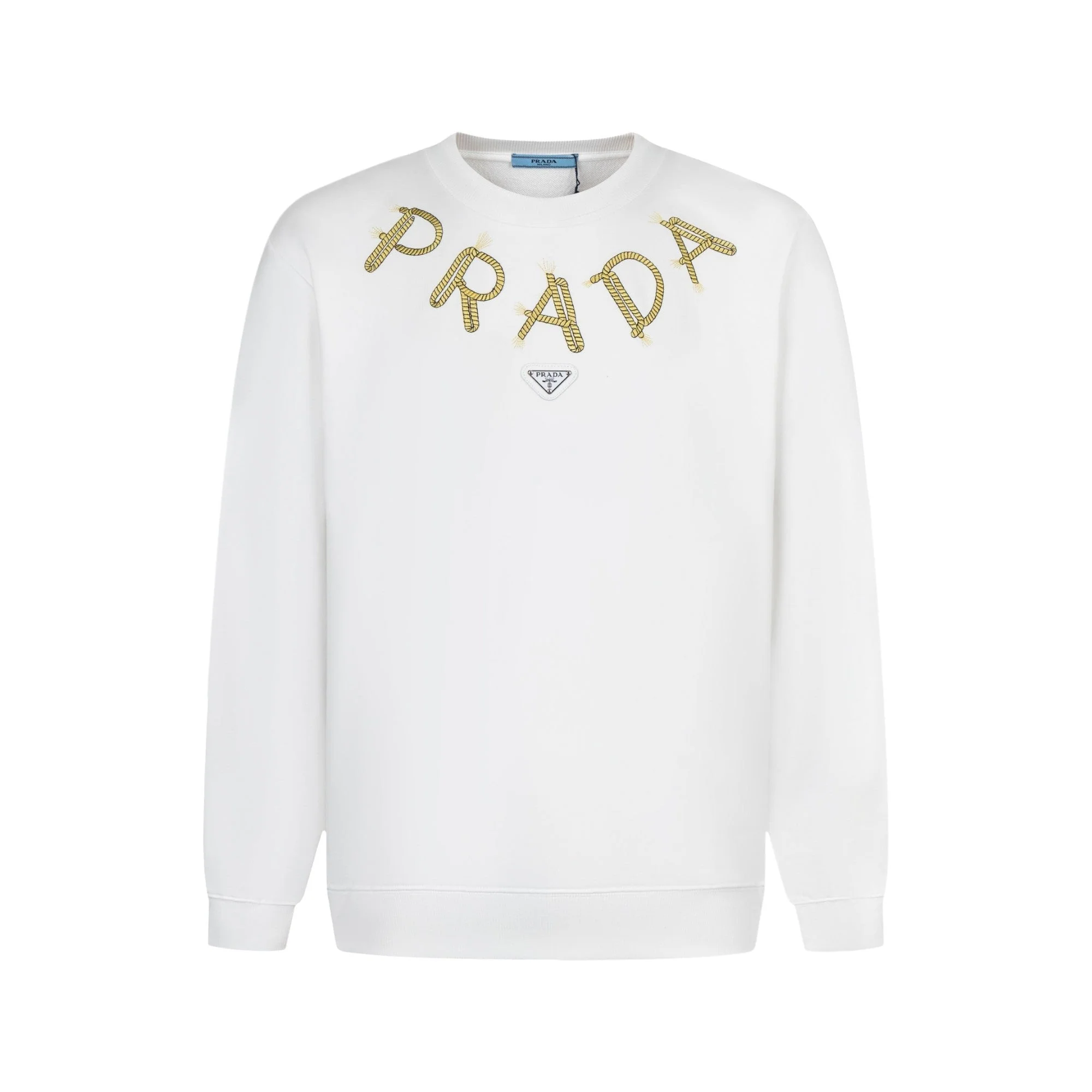 Embroidered crew neck cotton sweatshirt