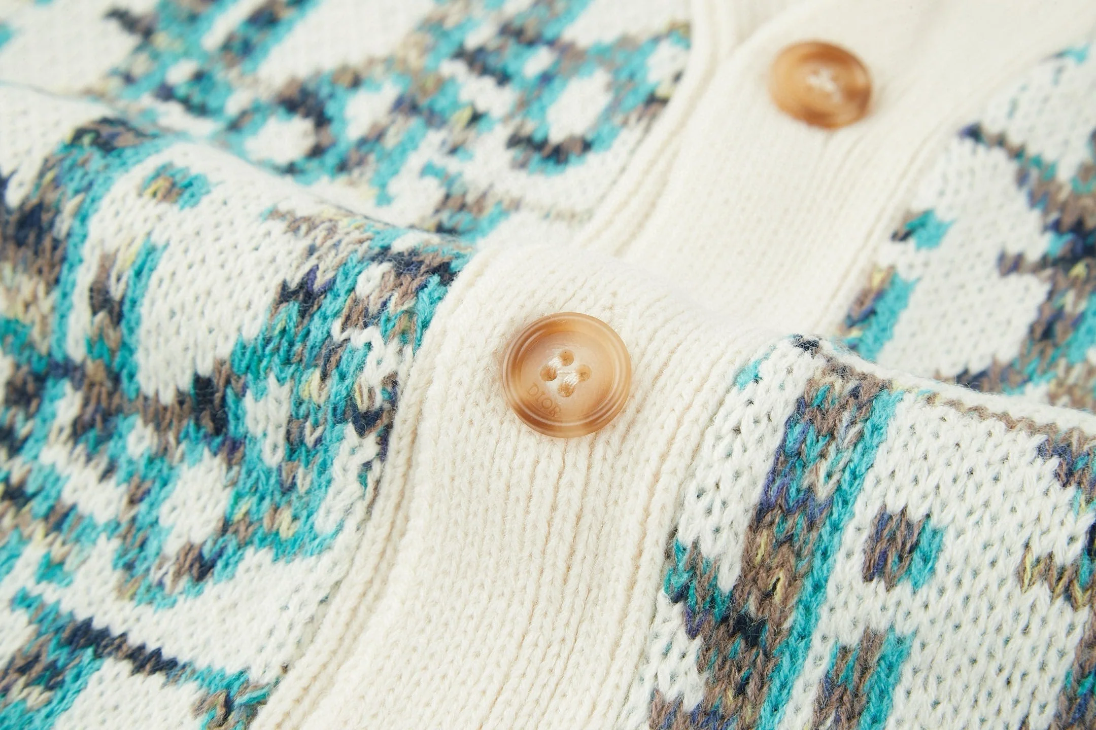 Knitted jacquard cashmere cardigan