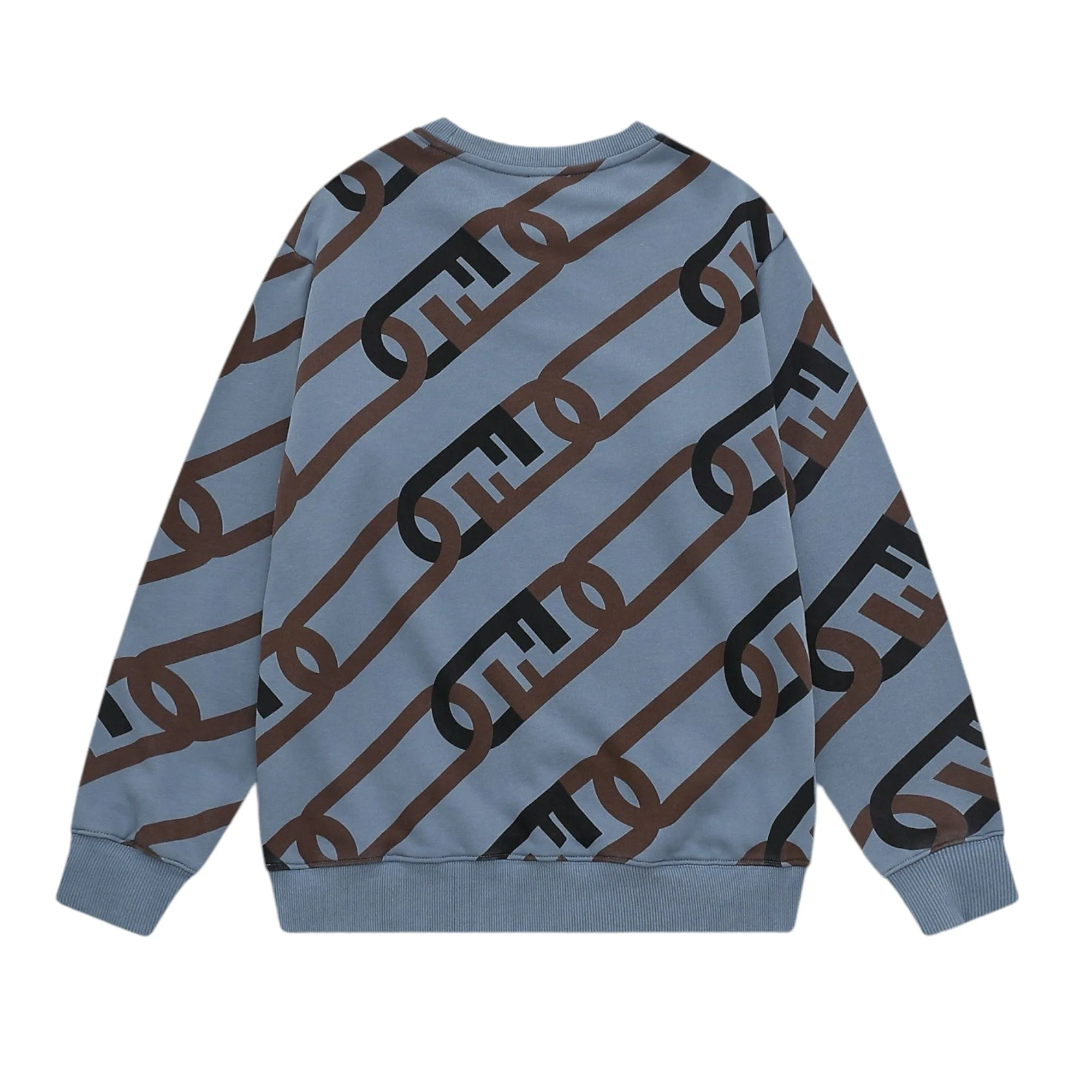jacquard crew neck cotton sweatshirt