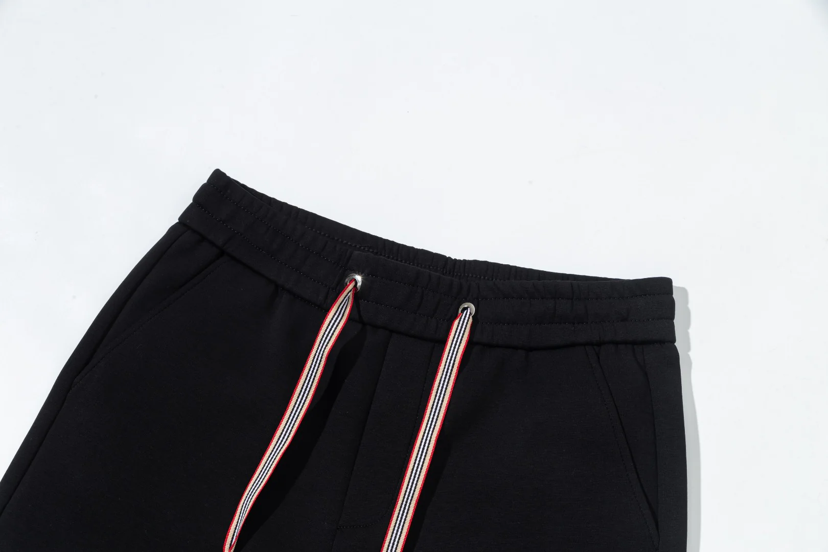 Embroidery cotton drawstring trousers