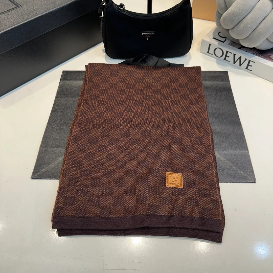 Plaid jacquard scarf and hat set