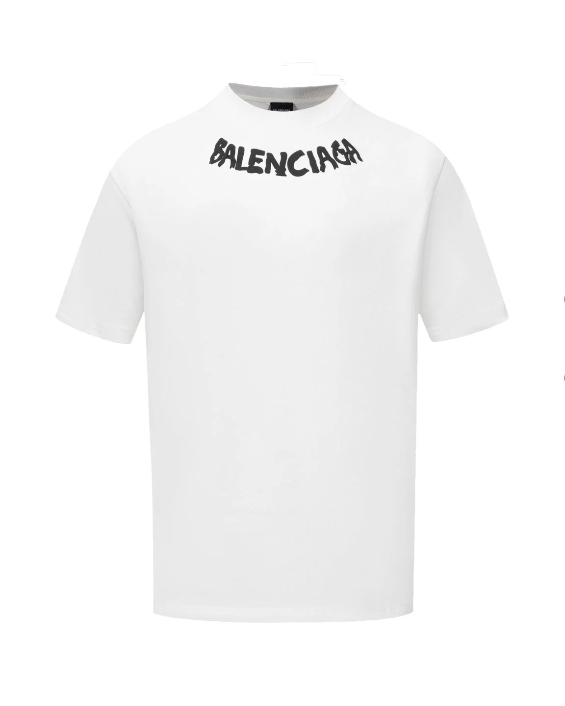 Foamed round neck printed cotton T-shirt