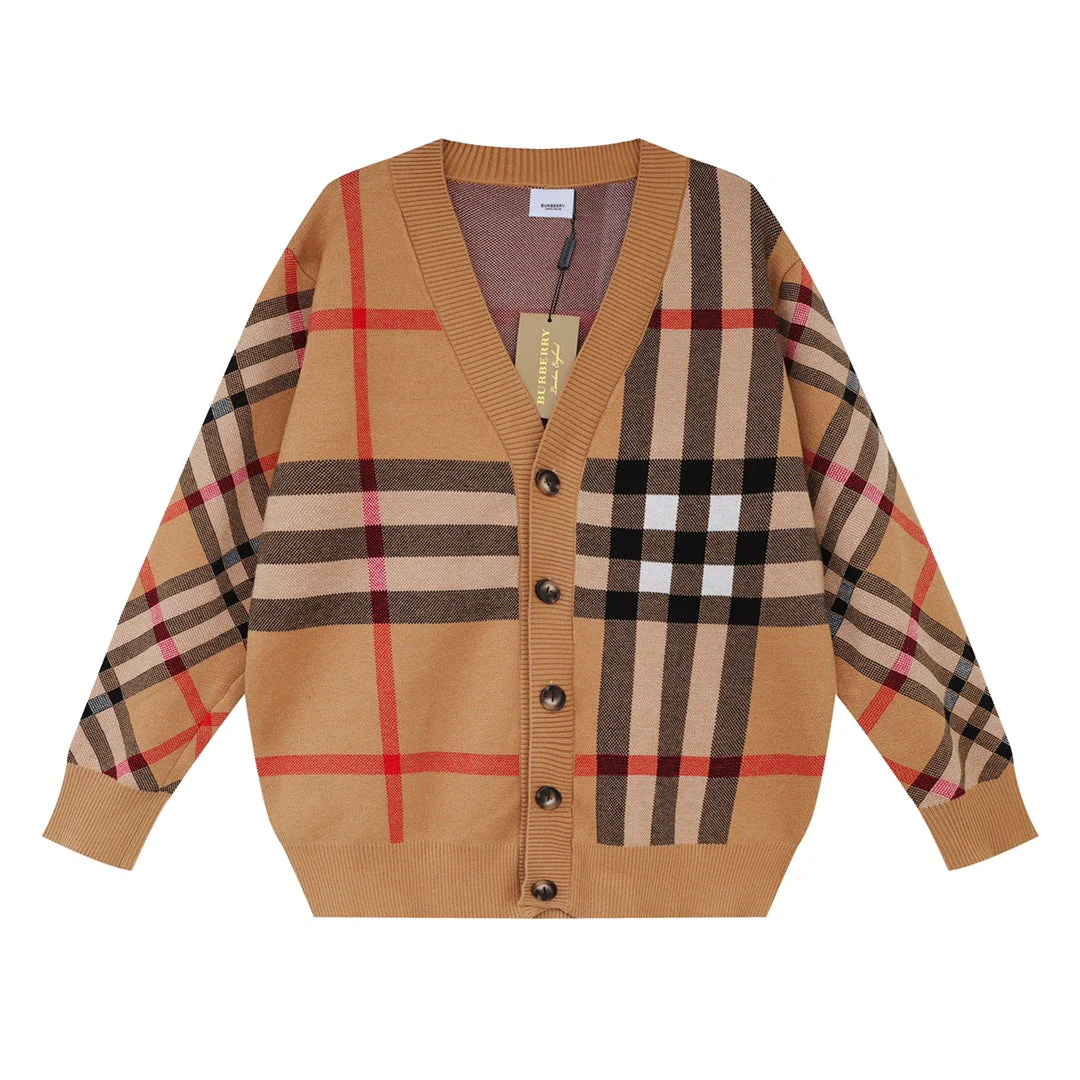 Classic plaid sweater cardigan