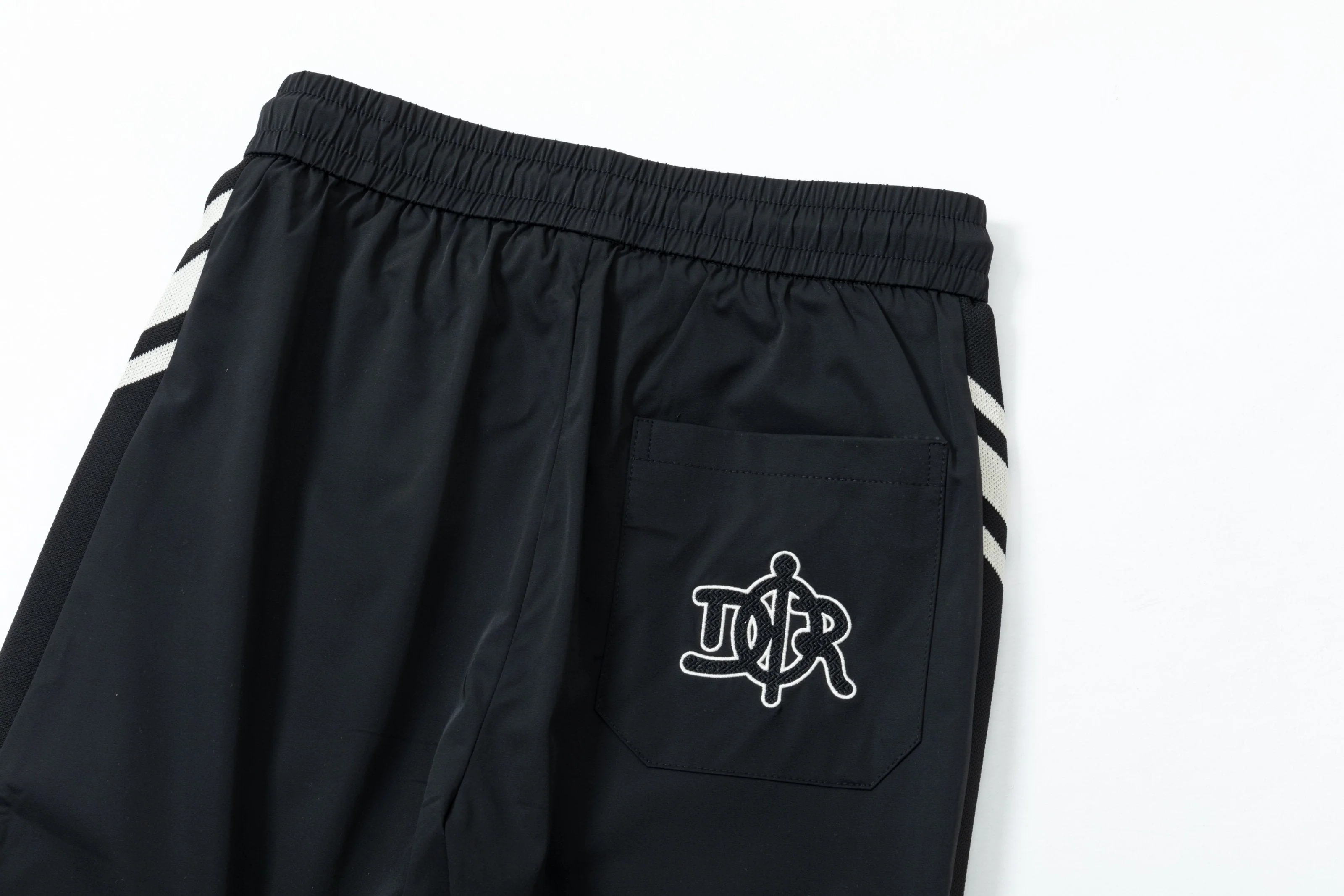 Embroidered drawstring casual trousers