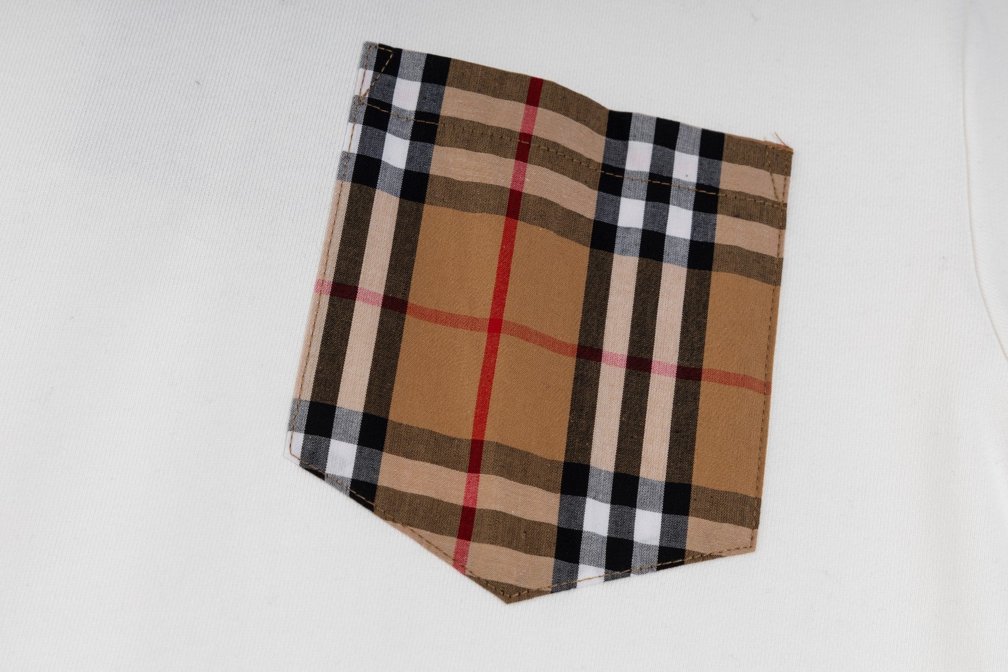 Pocket embroidery crew neck cotton sweatshirt