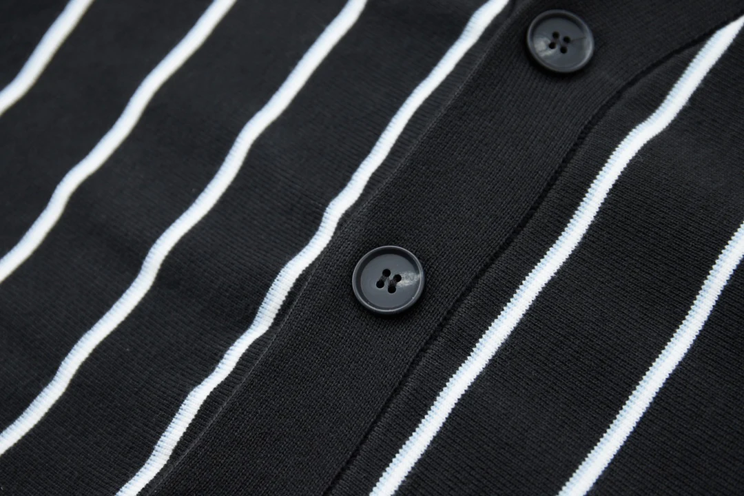 Striped knitted sweater cardigan