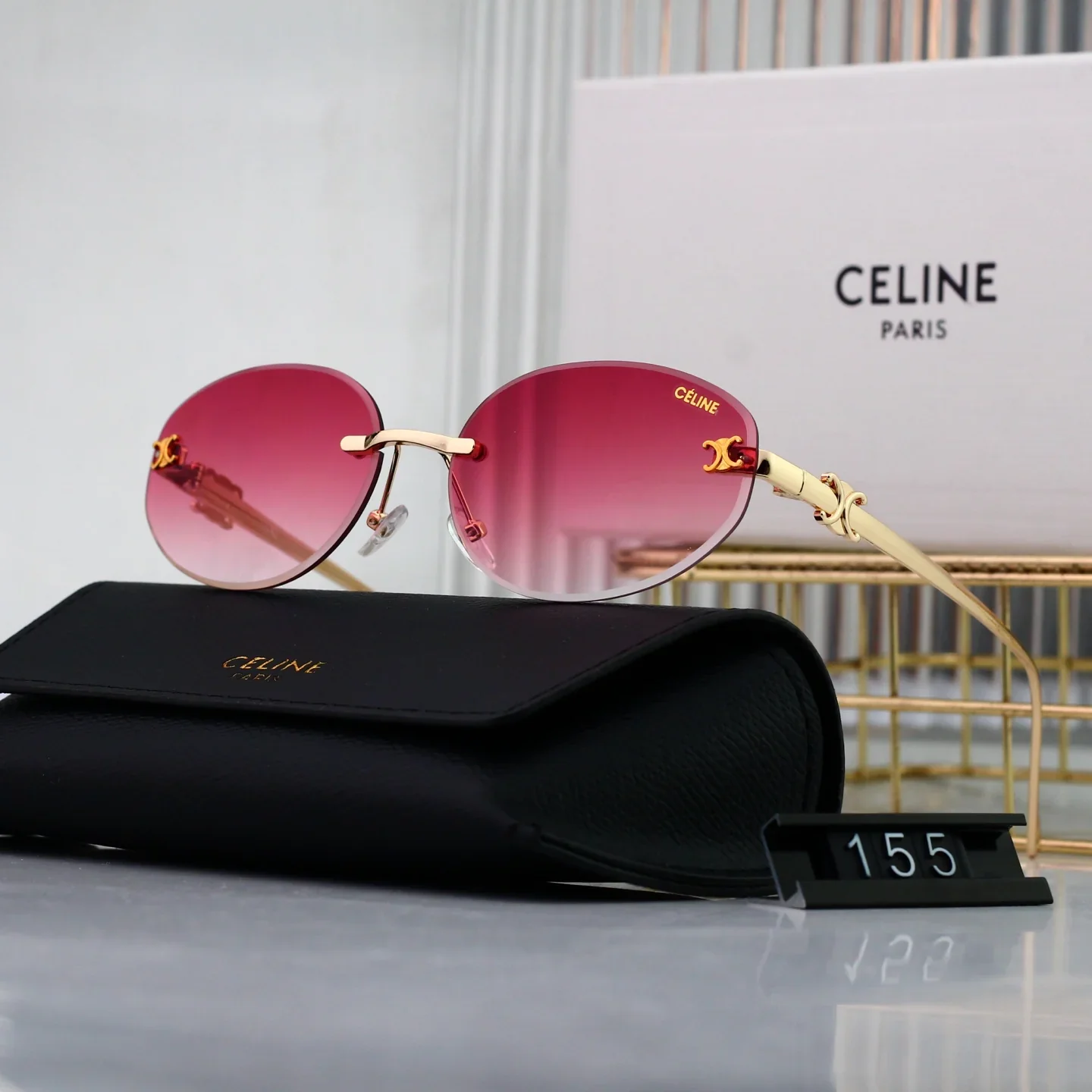 Hot sale metal frameless sunglasses 155