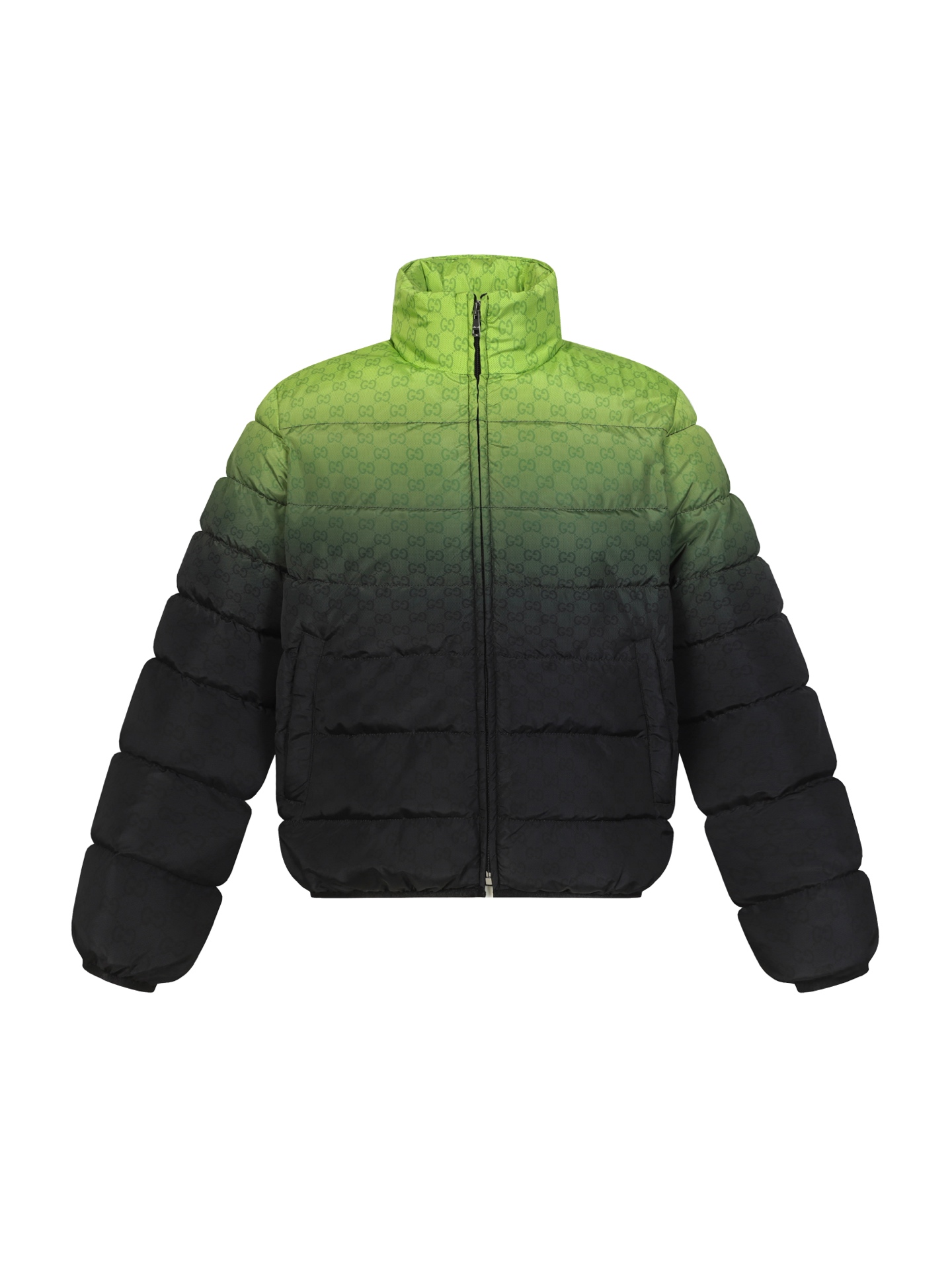 Printed plain weave poplin down jacket
