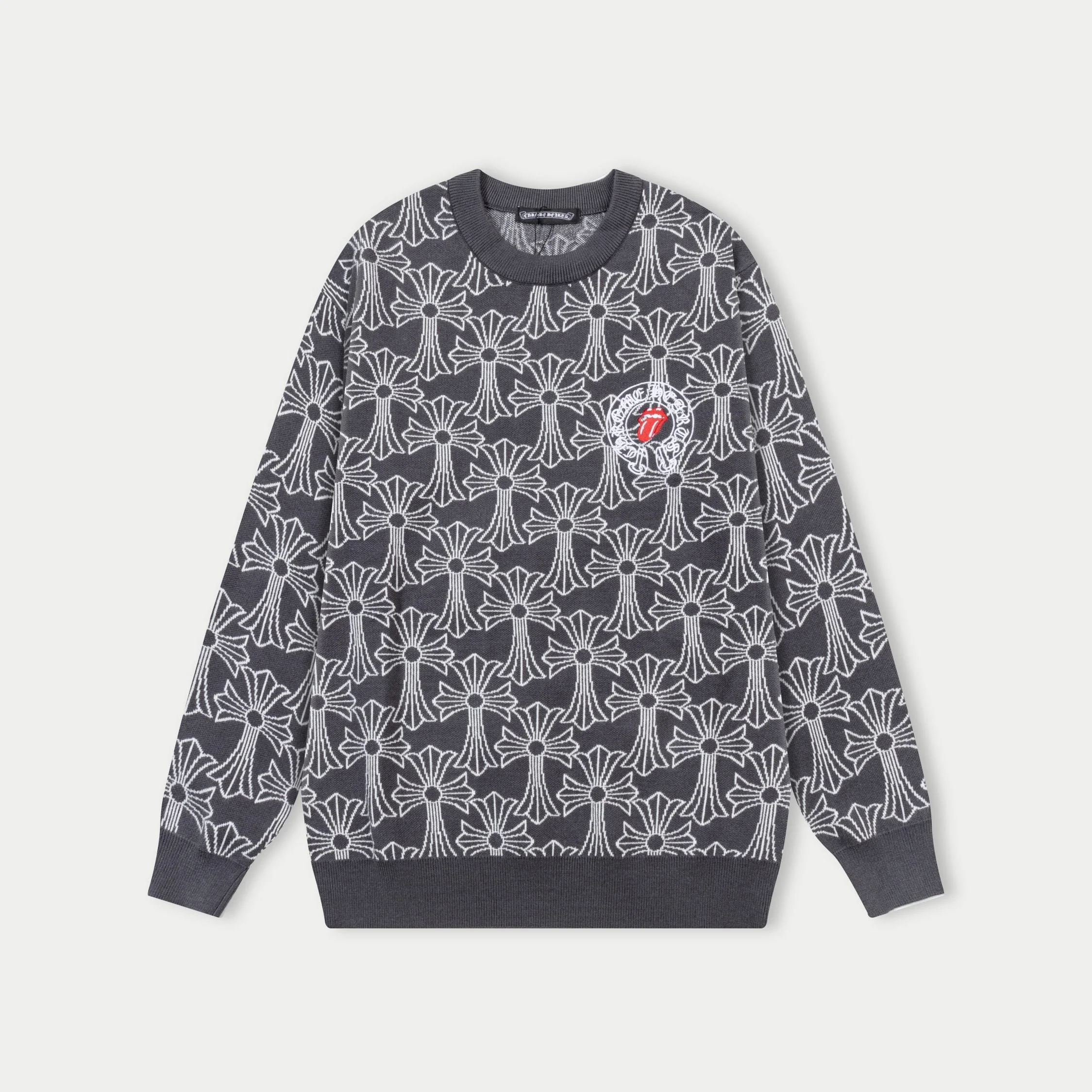 jacquard crew neck cashmere sweatshirt