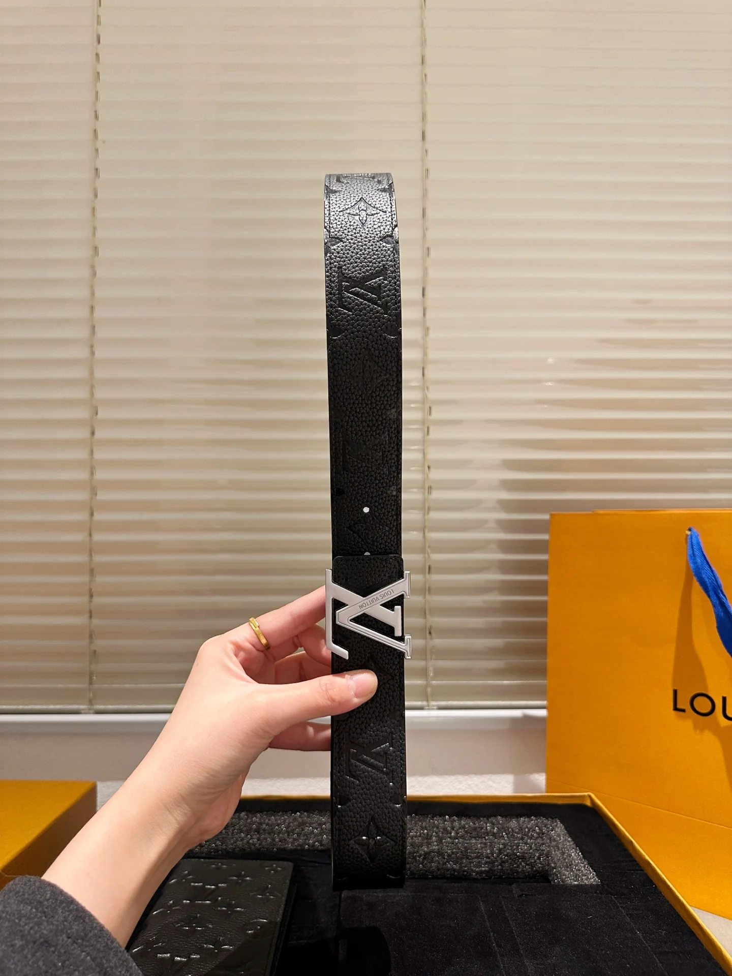 Men's Black Printed Wallet + Belt Gift Box