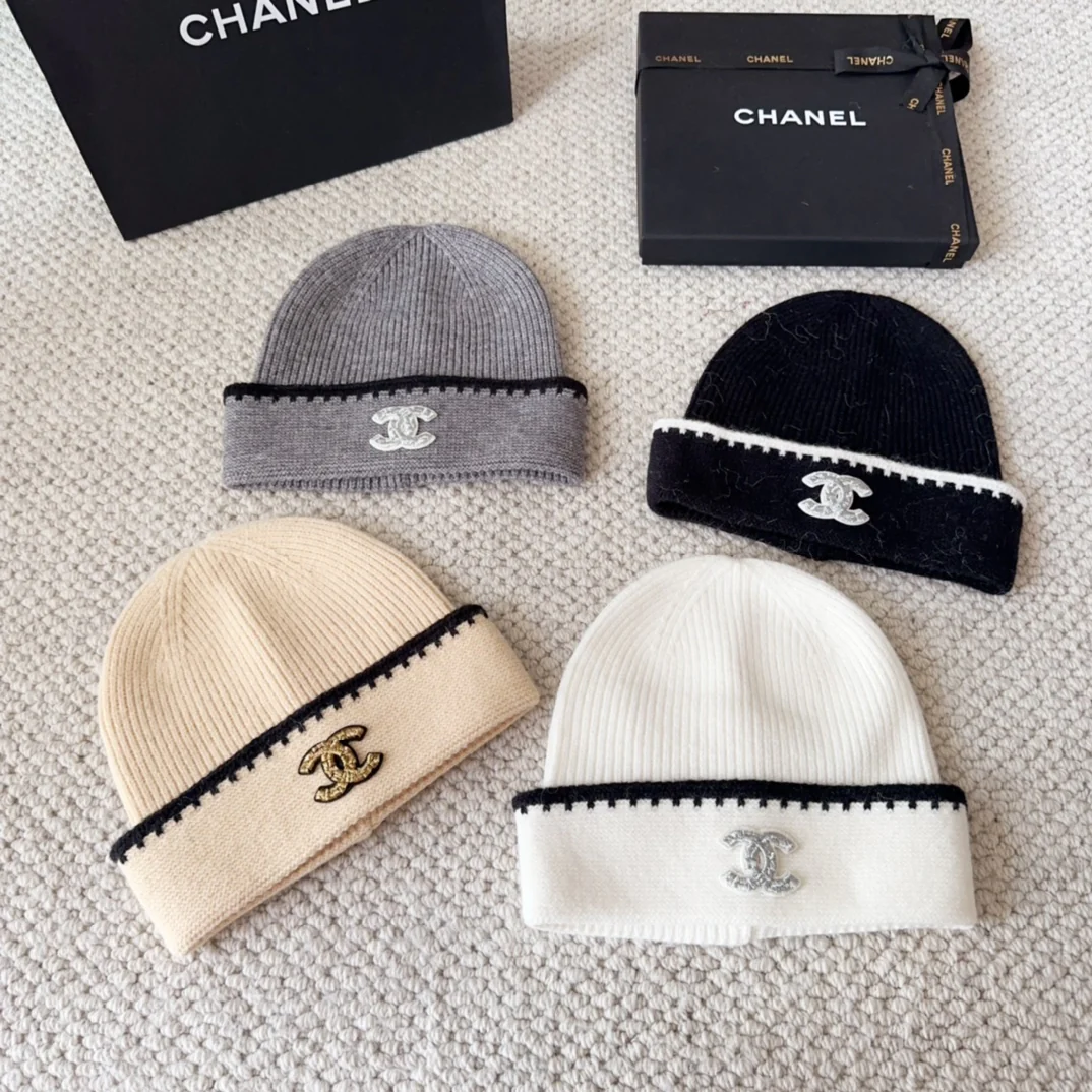 Embroidered Wool Knit Beanie