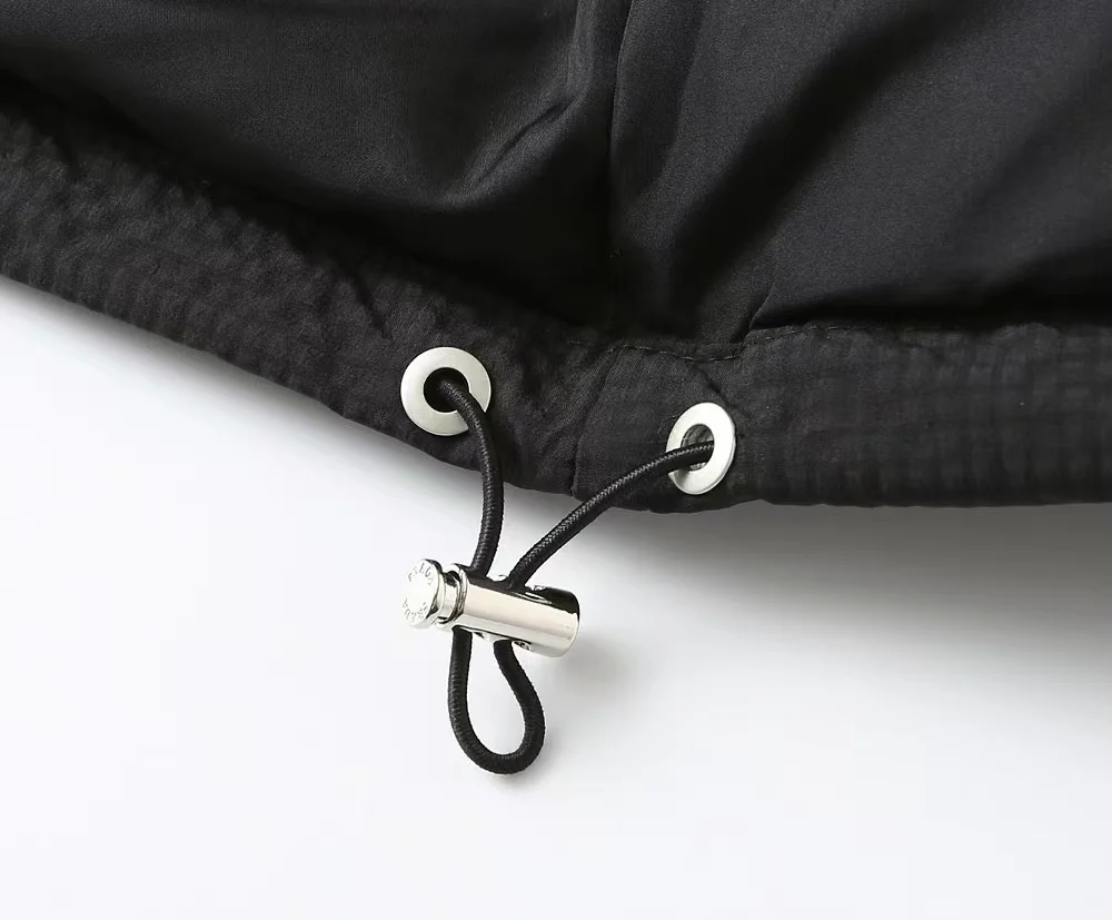 Striped zip-up down jacket