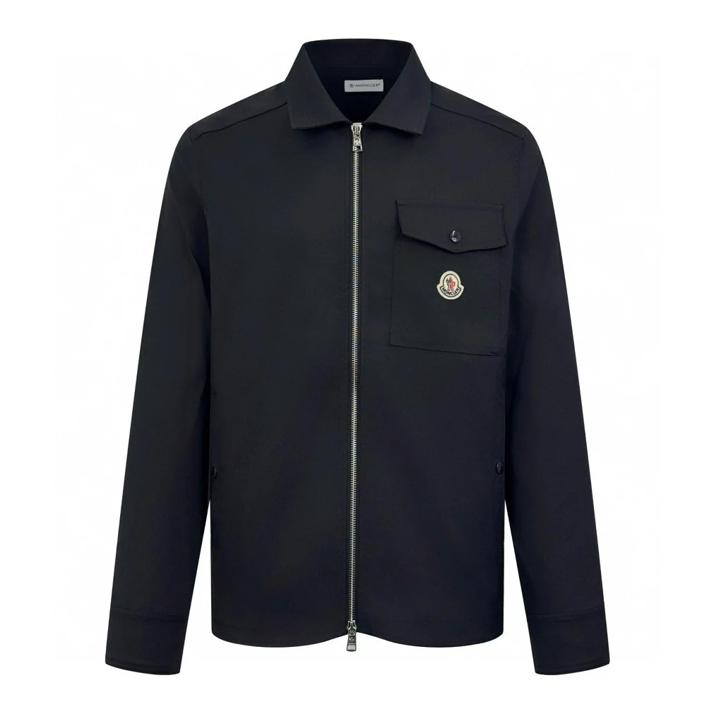 Badge zip-up cotton jacket
