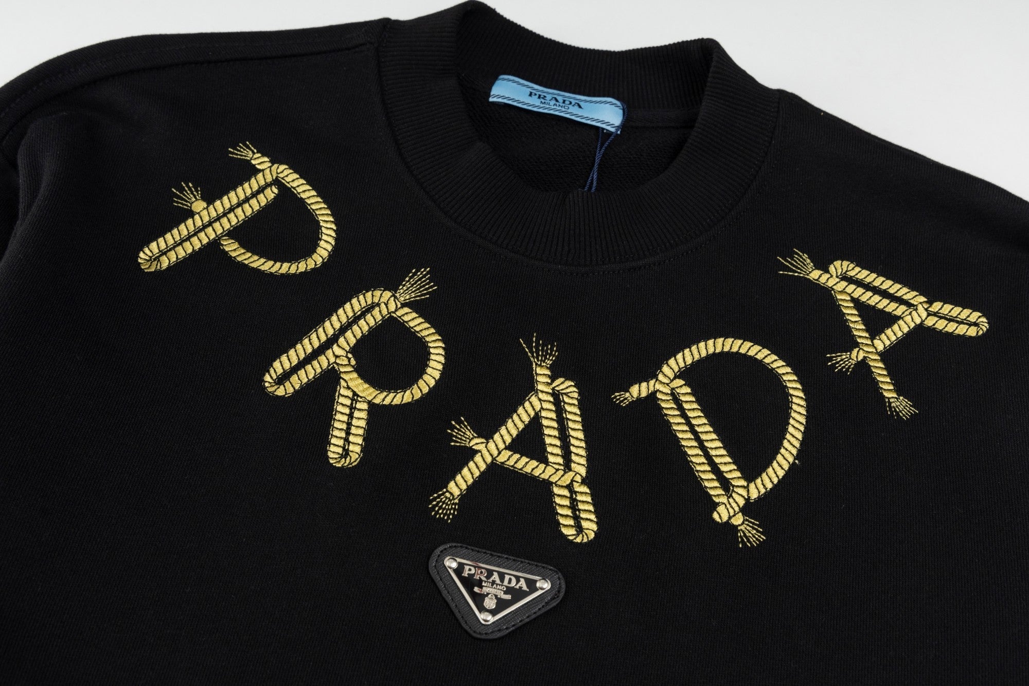 Embroidered crew neck cotton sweatshirt