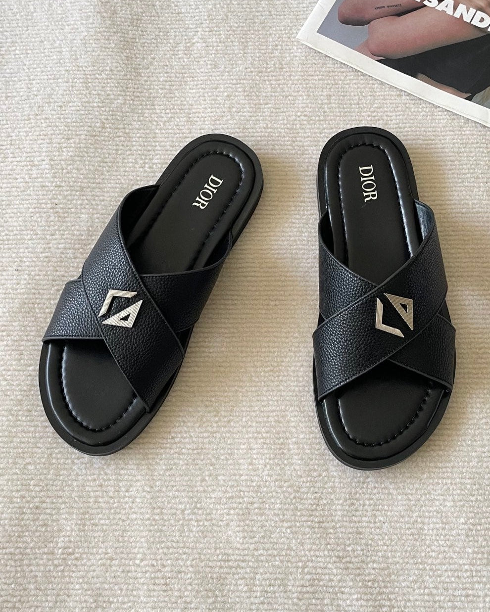 Men's canvas cross slippers