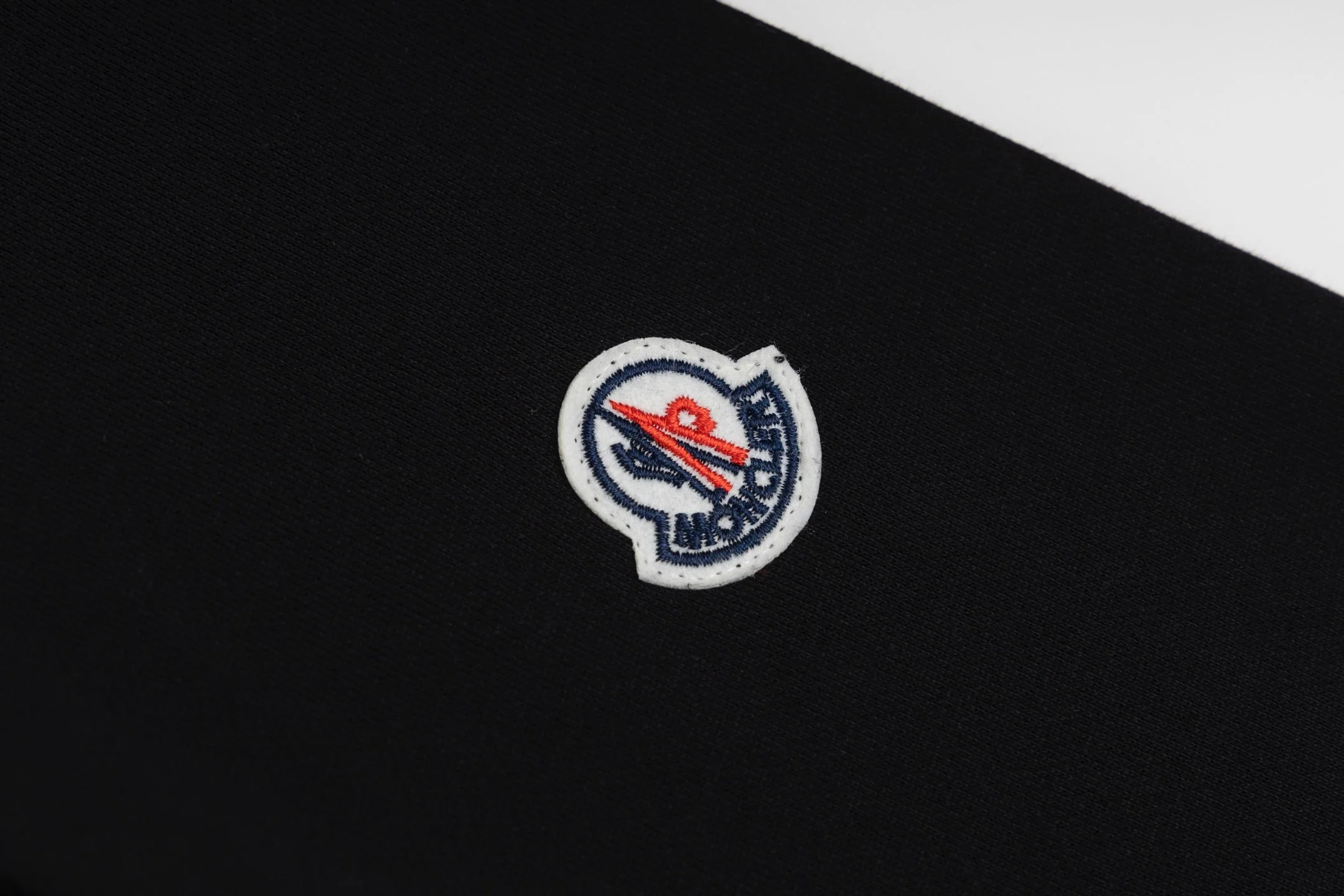 Flocked crew neck cotton sweatshirt