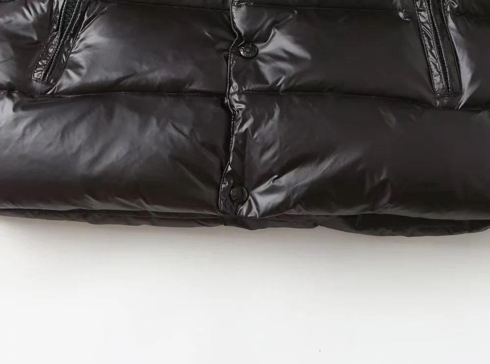 Embroidered hooded down vest