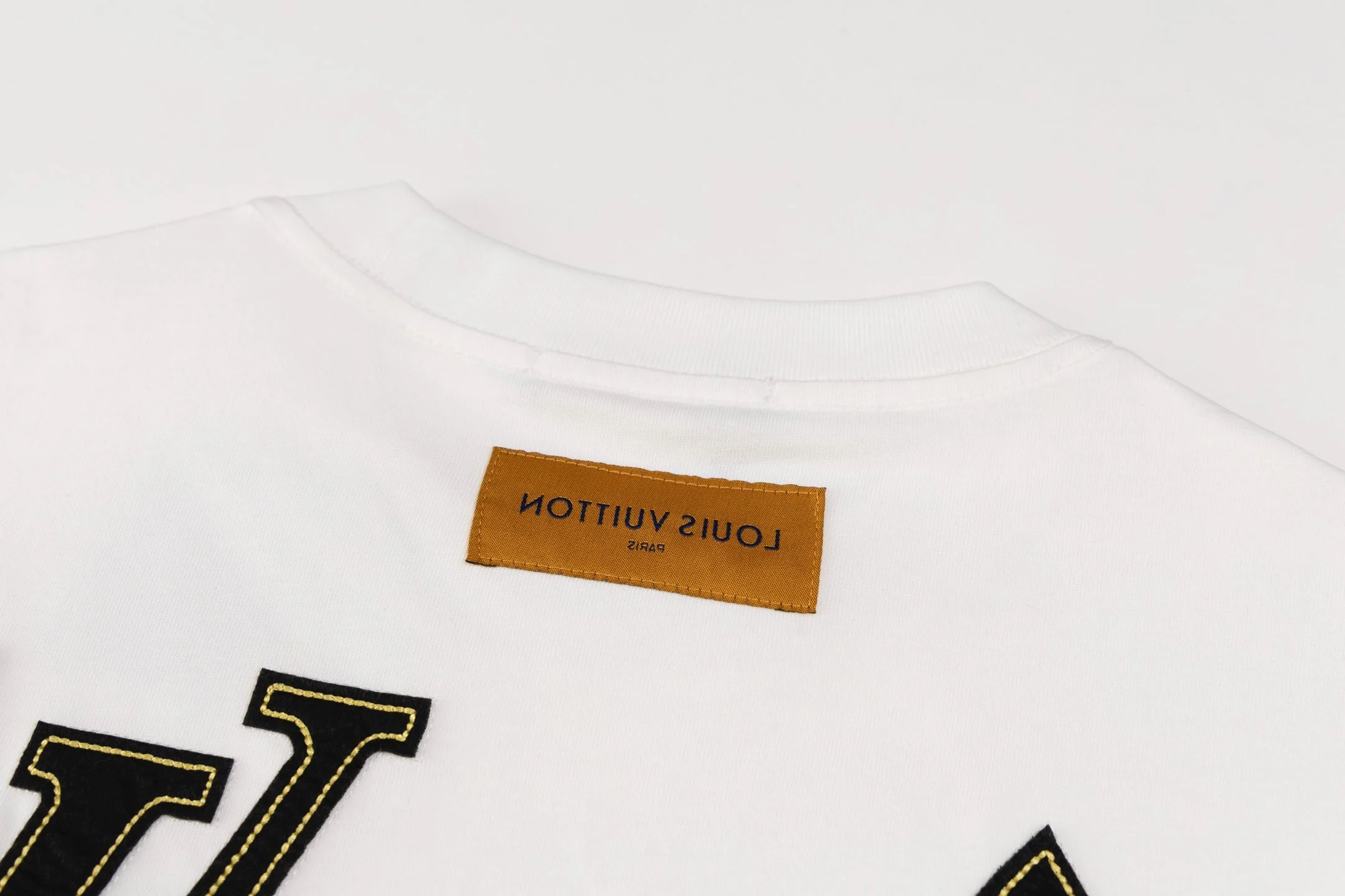 Double-sided embroidered cotton T-shirt