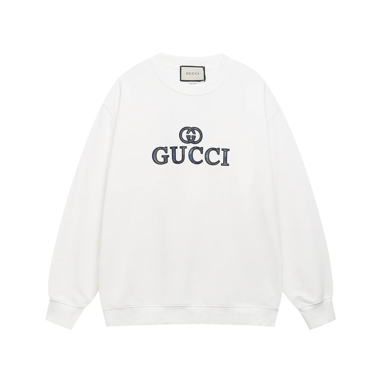 Embossed lettering cotton sweatshirt
